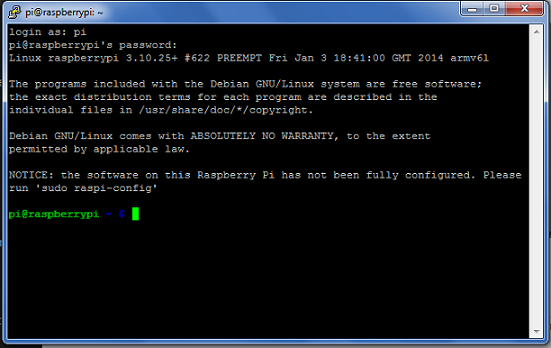 PuTTY Raspberry Pi SSH Login